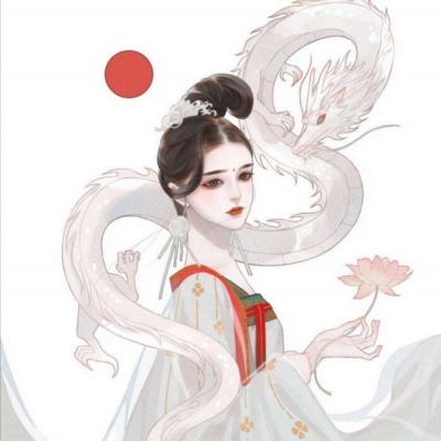 唐崎夜雨   手绘插画古风女生头像