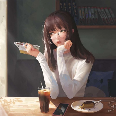 唐崎夜雨 手绘插画自截女生头像 画师:TaeJune kim