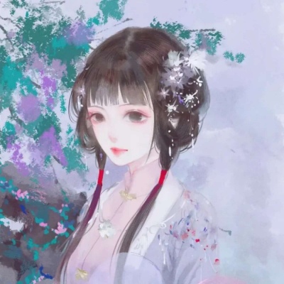 唐崎夜雨 手绘古风自截女生头像