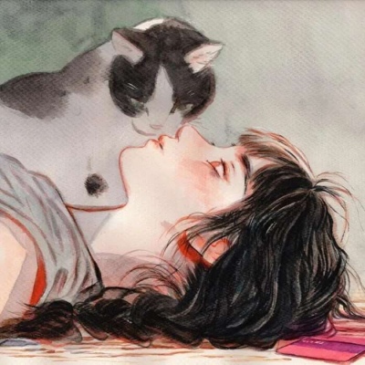 唐崎夜雨 手绘插画自截女生头像 图源贴吧 -记得吗