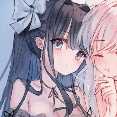 唐崎夜雨 手绘唯美闺蜜头像