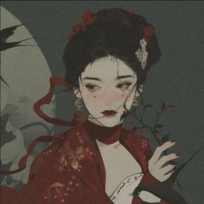 江孑 手绘古风气质二次元女头