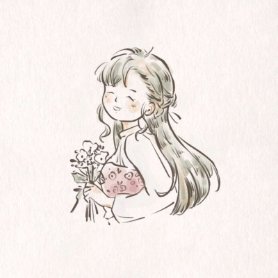 复古风简笔画女头