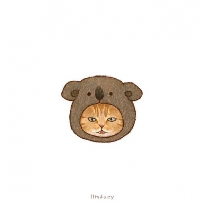 江孑 可爱卡通猫咪简笔画头像