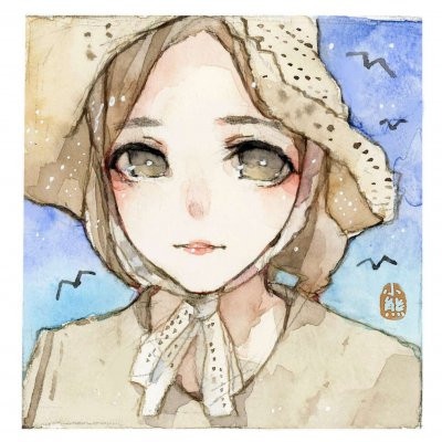林弦/可爱水彩画手绘女头