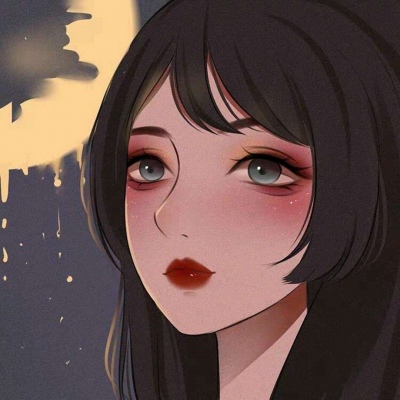唯美女生插画头像