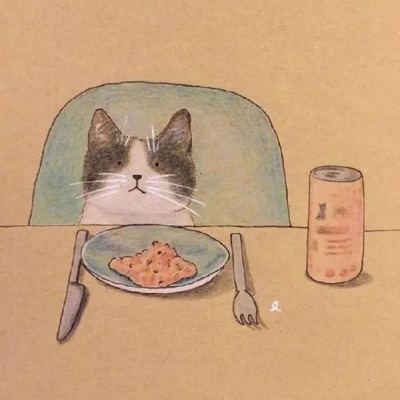 一组卡通可爱猫咪插画