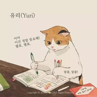 一组可爱卡通猫咪插画 插画师:韩国画师GraceJ