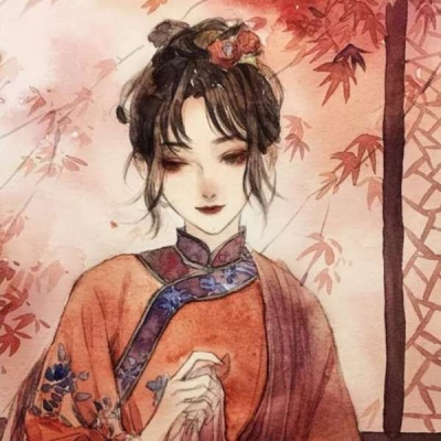 唐崎夜雨 手绘古风美人头像