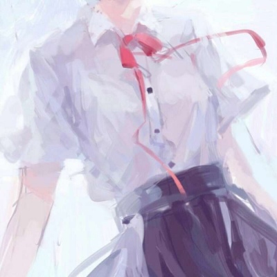 唐崎夜雨  手绘插画女生头像