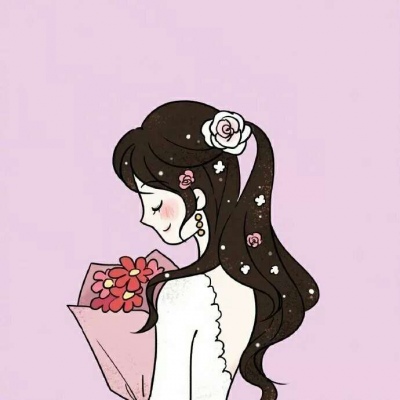 江孑 卡通可爱少女简笔画头像