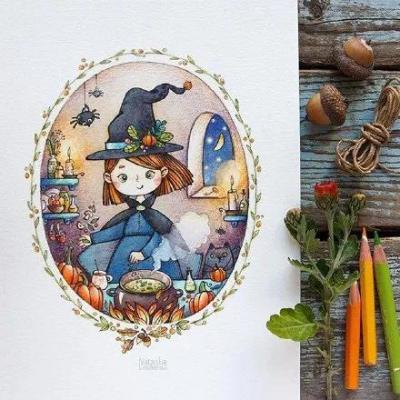 沈言  彩铅手绘插画/作者未知