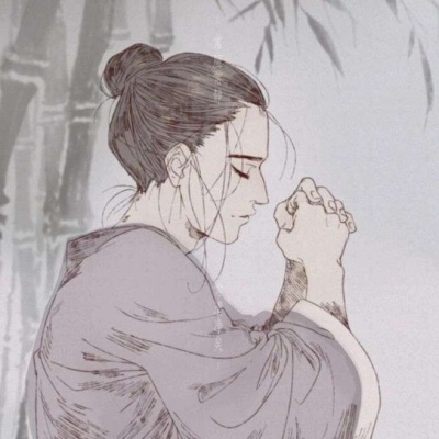 唐崎夜雨  手绘古风男头