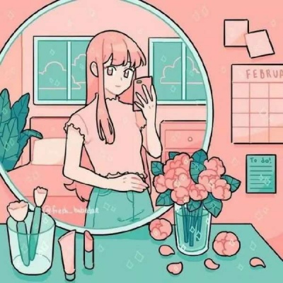 一组超甜卡通二次元汽水味女生插画 插画师:Emily kim