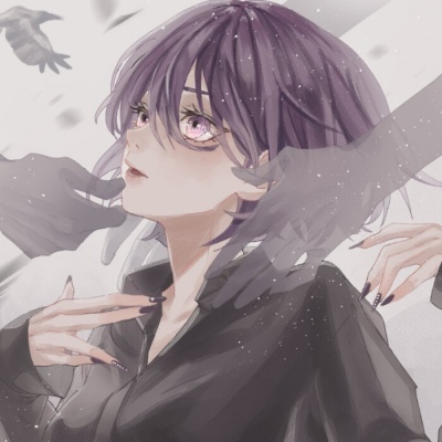 唐崎夜雨 手绘插画意境女生头像  图源 堆糖 FOOOR