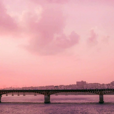 粉色系 风景 天空 日暮溫柔 ​​​头像背景图