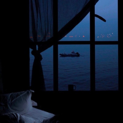 江孑 ins深蓝色系风景静物背景图