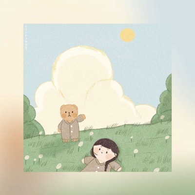 江淮：森系趣味小熊女孩插画壁纸