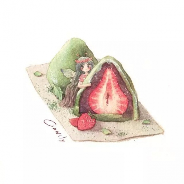 千鹤/水彩美食/治愈系/卡通微信头像  想从你的窗户看☽