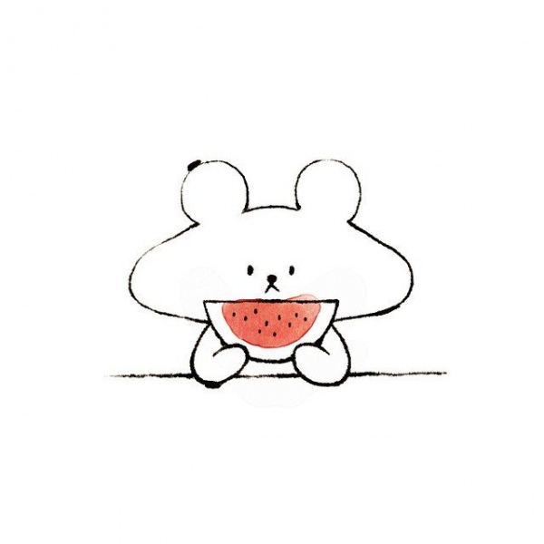 念七 吃瓜简笔画可爱 微信头像