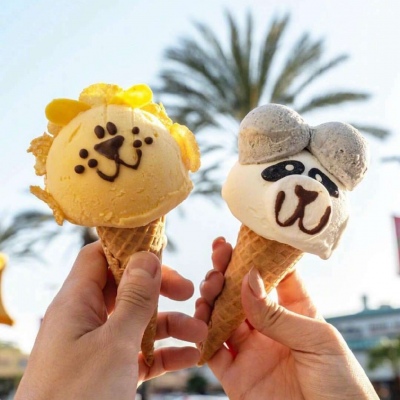 动物冰淇淋背景图/一天吃一个 吃一整个夏天吧