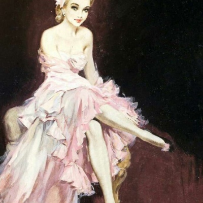 芯儿    英国插画家David wright  笔下的招贴画女郎