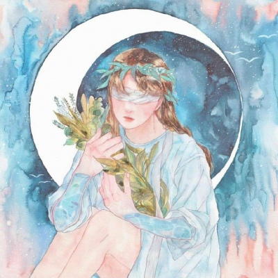 一组唯美卡通少女人物插画 画师不详求告知