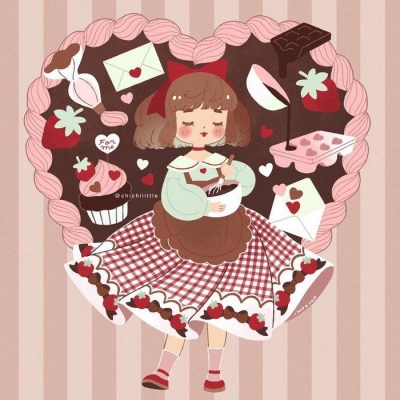 可爱儿童手绘插画/画师chichi