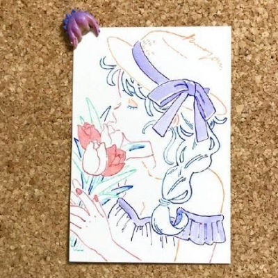 一组唯美卡通少女人物插画 画师不详求告知