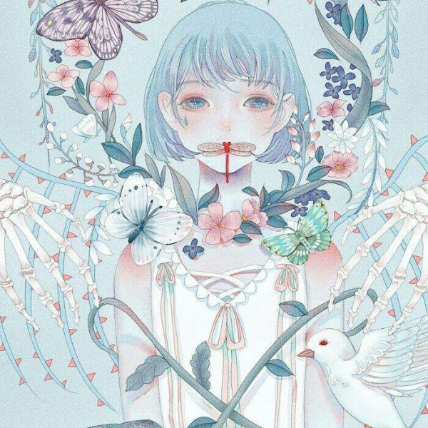 诗音/:唯美森系卡通油画     生活有你，未来可期