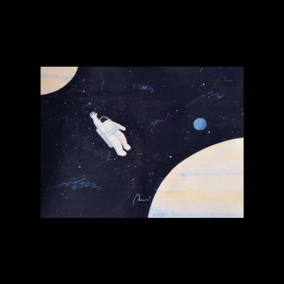 千鹤/太空插画/不经意的可爱比落日还温柔