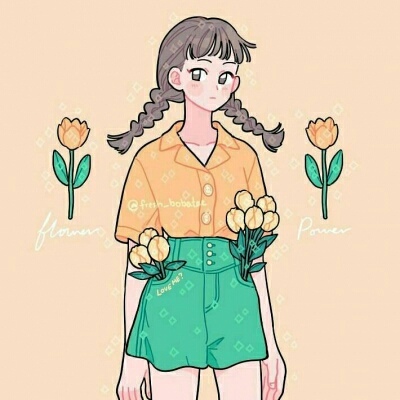 守月仙 ☽ 插画/头像/我不喜欢这个时间，喜欢你～。插画师:meyoco.