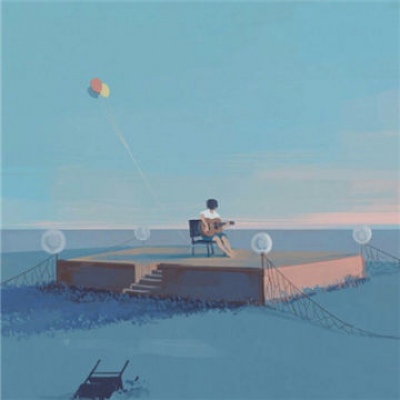 林弦：唯美意境蓝色系插画头像