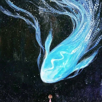 苏柒:手绘插画背景图/孤独的女孩