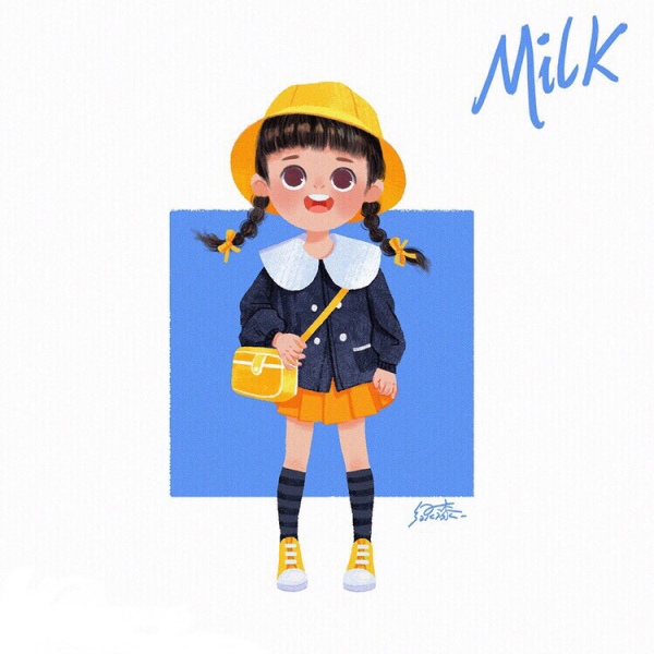 千鹤/唯美卡通插画/绿漆