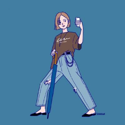 微信头像图片卡通女生  有趣的人都单身