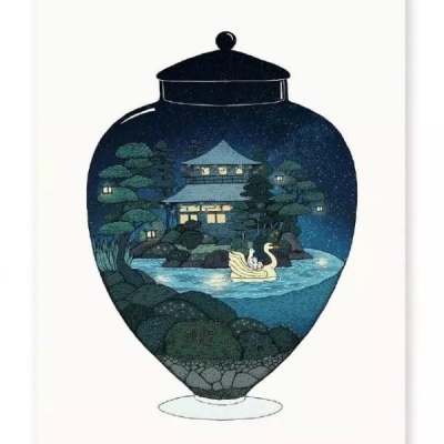 一组唯美卡通风景插画 插画师：澳大利亚的Annie-Davidson