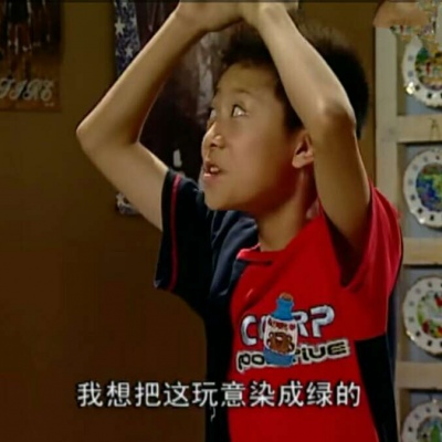 顾子言：沙雕头像_家有儿女：我想把这玩意染成绿的。