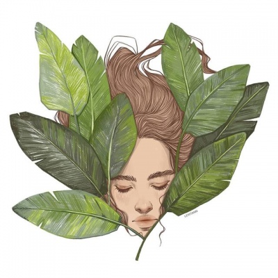 苏柒:植物与美女/手绘系列女头