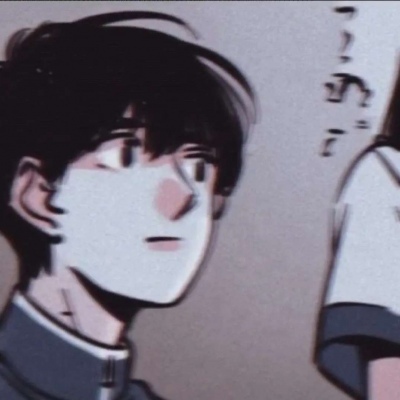 动漫人物手绘情侣头像