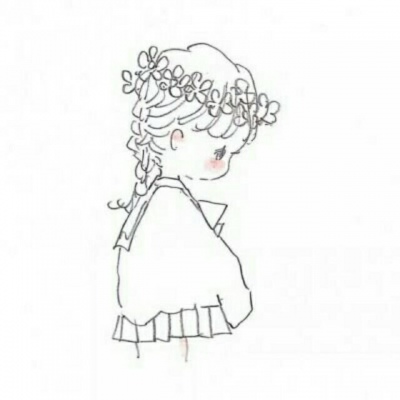 简笔画手绘可爱情头   你是我即使电量只剩百分之一也要回信息的人.