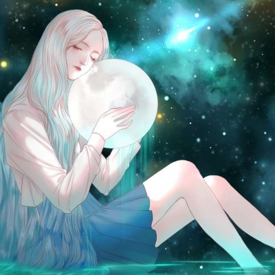 唐崎夜雨 简约个性插画自截女头 绘师 -君翎-