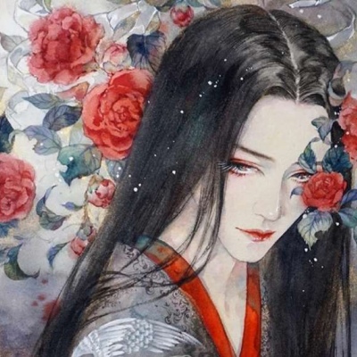 唐崎夜雨 手绘插画超唯美古风美人头像