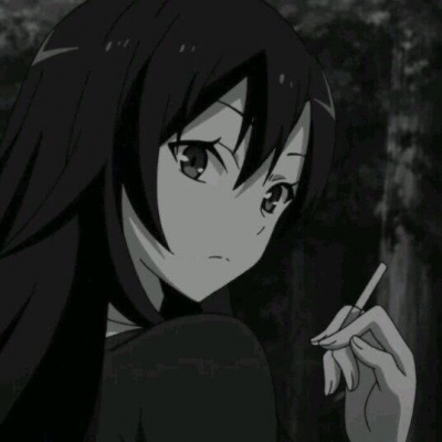 川鶴：微丧黑白女动漫头像