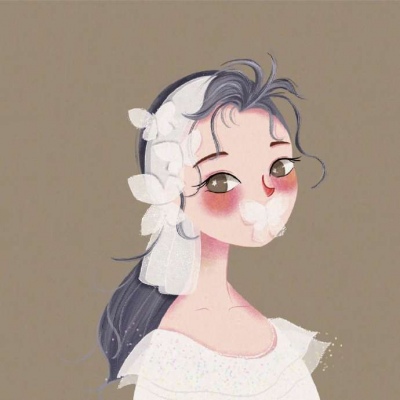 唐崎夜雨 手绘简约礼服女头   cr:你的欣仔