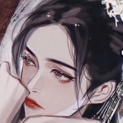 黑白风动漫手绘女生头像/黑白个性女生头像