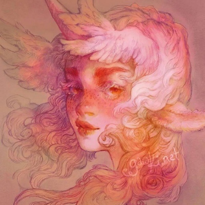 今日插画：一只独角兽   插画师：Gaw  ki