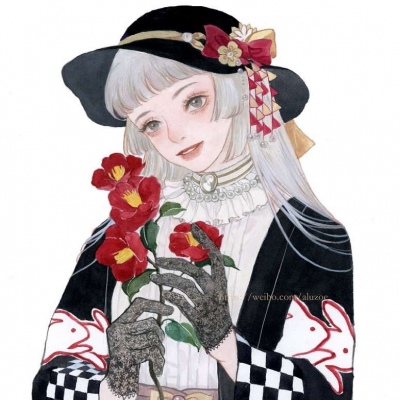 唐崎夜雨  优质手绘简约女头 画师：AluZoe