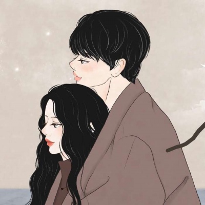 唐崎夜雨 手绘文艺清新情侣头像