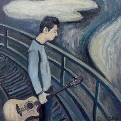 情侣头像 手绘 吉他